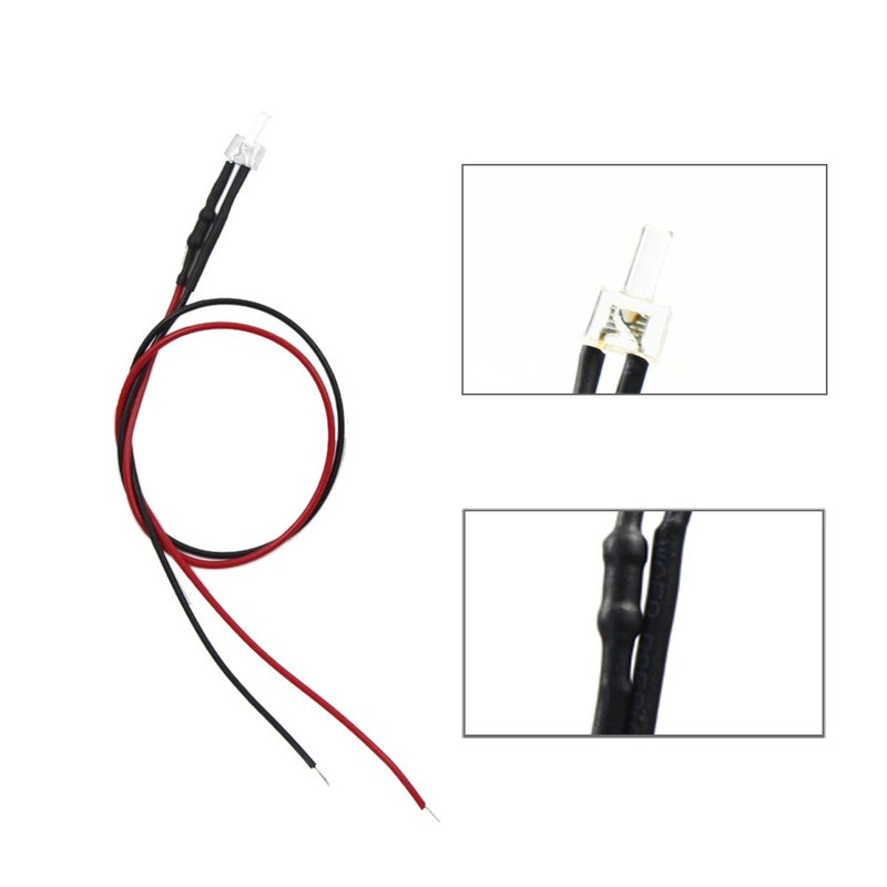 Evemodel 20pcs Pre Wired 2mm Bright White Led Lamp Light Set 12V ~ 18V for Train Layout - Image 3